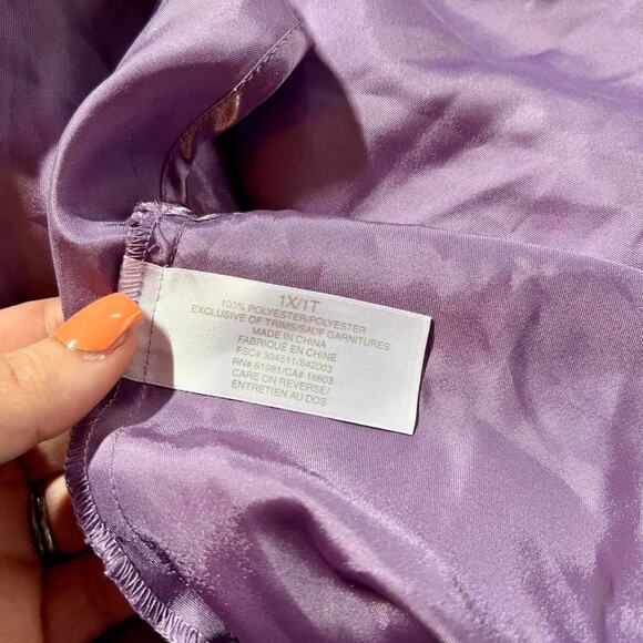 Purple Lace Satin Y2K Fairycore Coquette Delicate Romantic Lingerie Halter Top - Picture 5 of 5